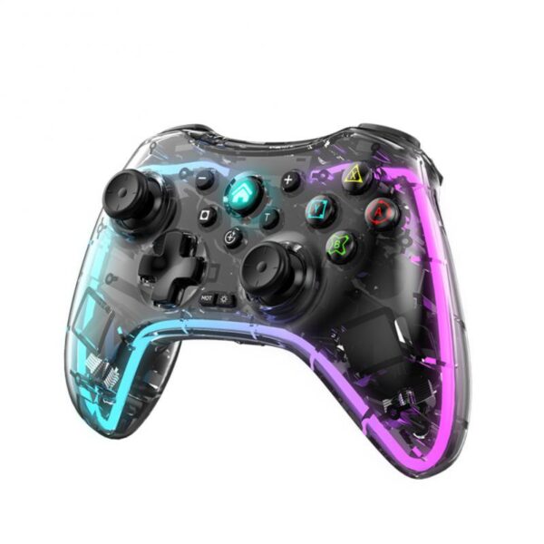 Transparent Adjustable RGB Glare Lights Bluetooth Gamepad Controller For Nintendo Switch PC Android IOS Wireless Elite Handle