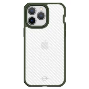 Itskins Hybrid Tek Case Apple iPhone 14 Pro 6.1 - Olive Green And Transparent