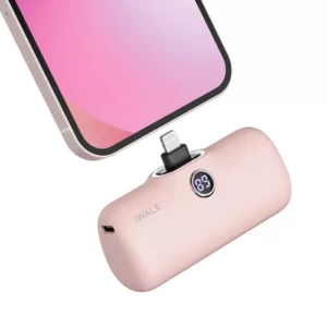 Iwalk Linkme Pro Fast Charge 4800 Mah Pocket Battery With Battery Display For iPhone - Pink