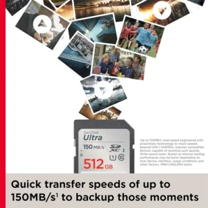 SanDisk Ultra and SDXC™ UHS-I card 512GB 150Mbps