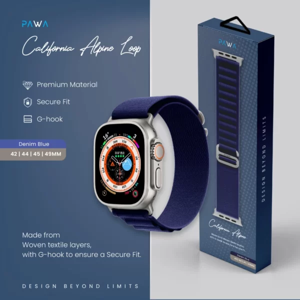 Pawa California Alpine Watch Strap Ultra / Series8 - Abyss Blue