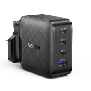 UGreen 65W USB C Charger Plug 4 Port GaN Tech Fast Charger UK - Black