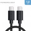 POWEROLOGY PVC TYPE-C TO TYPE-C DATA AND FAST CHARGE CABLE - 1.2M/4FT - BLACK