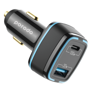 Porodo 120W Dual Output Quick Charge Car Charger - Black