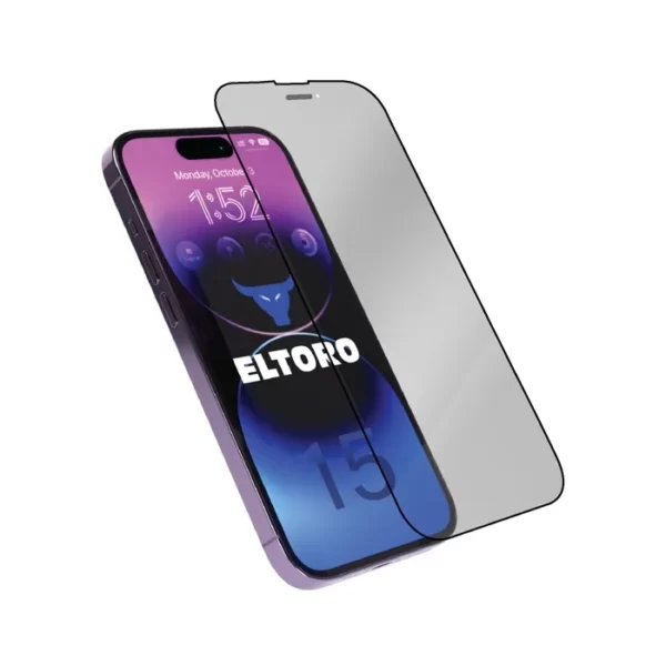 eltoro double strong cf screen protector for iphone 15 pro clear black 1