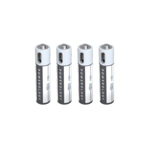 Powerology USB-C Rechargeable Lithium-Ion AAA Battery - 4pc Pack