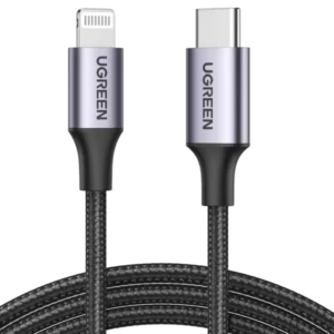 Ugreen MFi Braided PD Fast Charger USB C to Lightning Cable 2M - Black