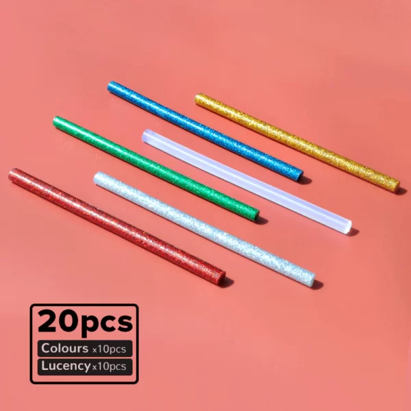 Hoto Hot Melt Glue Sticks Pack of (20pcs) - Multicolor