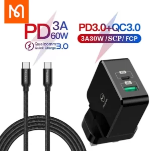 Mcdodo 30W PD + QC Dual USB Wall Charger + Type-C to Type-C Cable Ch-6933