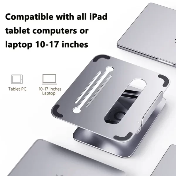 Multifunction Laptop Stand 360 Rotatable Notebook Holder Liftable Aluminum Alloy Stand Compatible with 10 17Inch Laptop.jpg