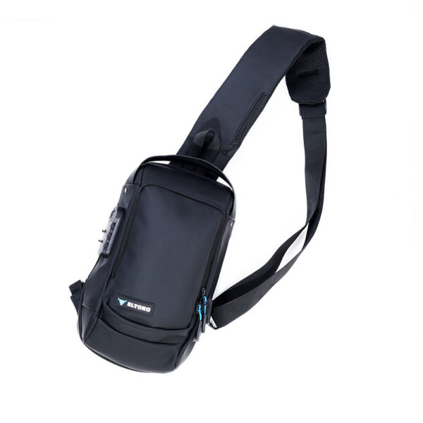 0077986 eltoro anti theft chestcross shoulder bag with charging ports black