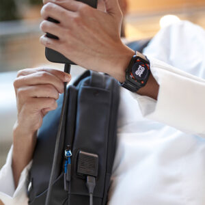 0077988 eltoro anti theft chestcross shoulder bag with charging ports black