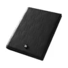 Levelo Bifold Black Genuine Leather With Debossed Logo Pocket Organizer - medium