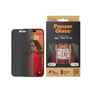 PanzerGlass Ultra Wide Fit Screen Protector for iPhone 15 Pro (6.1) - Privacy