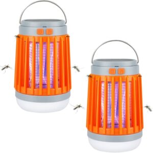 Conpex Solar Powered Mosquito Lamp Bulb,3 in 1 Mosquito Killer Lamp Insect & Fly Killer, Waterproof Camping Light & Power Bank for Indoo