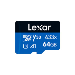 Lexar® (64GB) High-Performance 633x microSDHC™/microSDXC™ UHS-I Card - BLUE Series