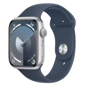 Apple Watch Series 9 GPS + 5G Cellular 41mm Silver Aluminium Case with Storm Blue Sport Band