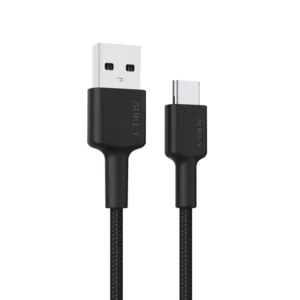 Aukey Braided Nylon USB 2.0 to USB-C Cable (0.9m) - Black
