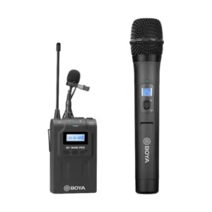 BOYA UHF Wireless mic with one receiver and one handheld microphone - Black