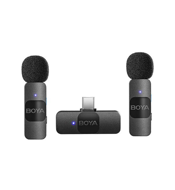 BOYA Smallest 2.4Ghz Wireless Microphone for Type-C device( 2TX+1RX ) - Black