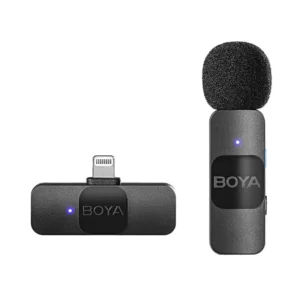 BOYA Smallest 2.4Ghz Wireless Microphone with Lightning connector for iOS device( 1TX+1RX) - Black