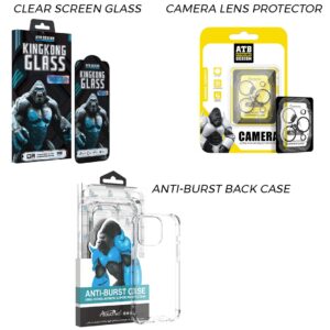 ATB Combo For Iphone 15 Pro ( Screen protector, Anti Burst Case, Camera Lens )
