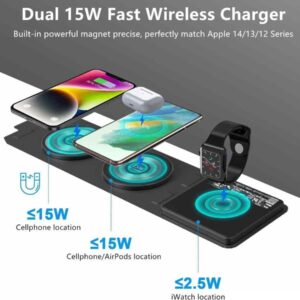 HOCO CQ4 3 in 1 Portable Folding Magnetic Wireless Charger 15W