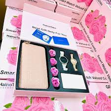 Hainoteko GP-16 Rose Combo With 3 Pair Straps Wireless Charger and Wallet Combo For Ladies