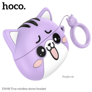 Hoco EW48 TWS Handset With Silicone Case - Purple