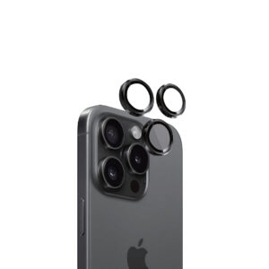 Eltoro Individual AR Metal Rings Camera Lens Protector for iPhone 15 Pro/15 Pro Max - Black