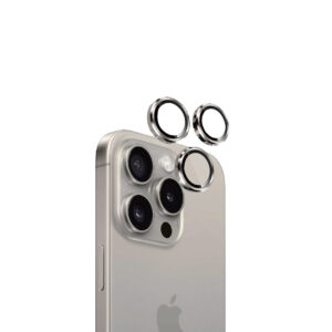 Eltoro Individual AR Metal Rings Camera Lens Protector for iPhone 15 Pro/15 Pro Max - Natural Titanium