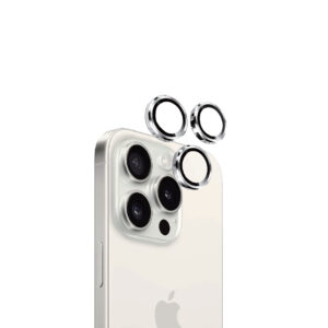 Eltoro Individual AR Metal Rings Camera Lens Protector for iPhone 15 Pro/15 Pro Max - White