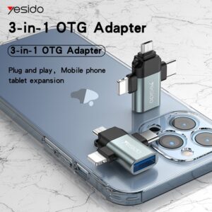3 in 1 OTG Adapter Lighting Type C Micro to USBFor Huawei IPhone Data Transmit Converters