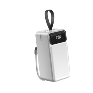 Aspor A319 fast charging power bank 50000mAh 22.5W High Speed Built in Cable Power Bank - White