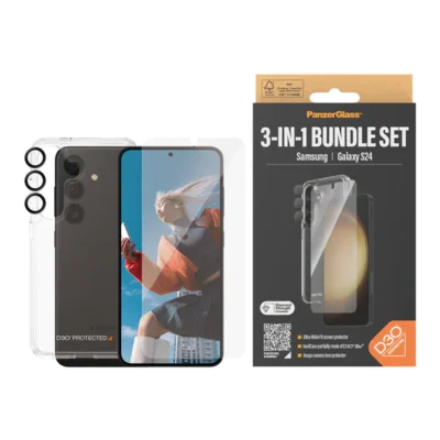 Panzer Glass 3 in 1 Bundle Set For Samsung S24