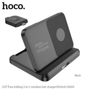 Hoco 3in1 Wireless Charging Foldable Desktop Stand CQ7 - Black