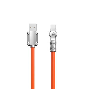 Dudao 120W USB-A to Type-C Cable 180' Movable (1m) - Orange
