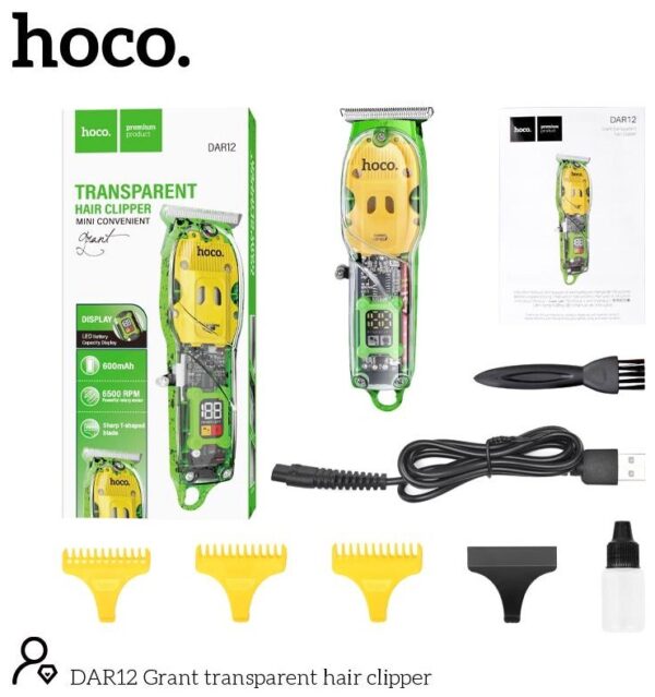 Hoco Transparent hair clipper DAR12 - Green