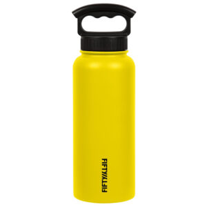 Fifty Fifty Vacuum Insulated Bottle 3 Finger Lid 1L - Yellow