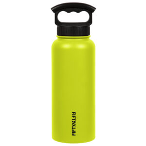 Fifty Fifty Vacuum Insulated Bottle 3 Finger Lid 1L - Lime Green