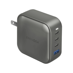 Energea TravelWorld 3-Port USB-C PD And 1-Port USB-A GaN 100W Travel Adapter - Gunmetal