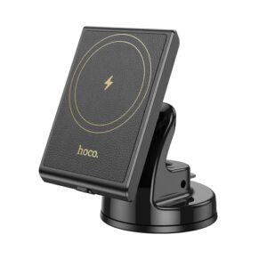 HOCO HW20 Precious Magnetic Wireless Fast Charging Car Holder (Center Console) - Black