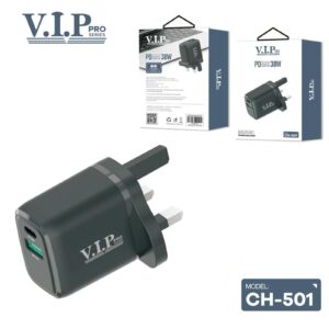 VIP Pro Series Power Delivery Compact Charger USB+TYPE-C PD 38W (CH-501)