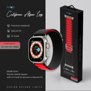 Pawa California Alpine Watch Strap Ultra/Series 49/45/44/42MM - Red/Black