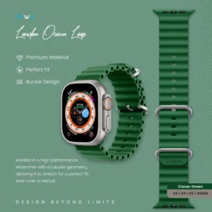 Pawa London Ocean Watch Strap Ultra/Series8 49/45/44/42MM - Clover Green