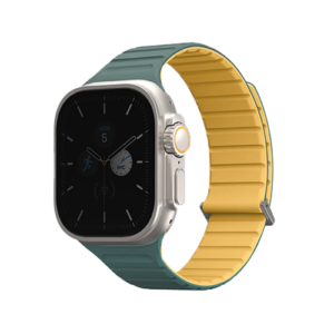 Uniq Revix Evo Reversible Strap For Apple Watch 49/45/44/42mm - Viridian Green / Burnt Yellow