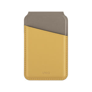 Uniq Lyden DS RFID-Blocking Magnetic Snap-On Stand With Card Holder - Canary Yellow / Flint Grey