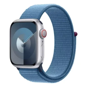 Apple Watch Series 9 GPS + Cellular 45mm Silver Aluminium Case with Sport Loop - Winter Blue