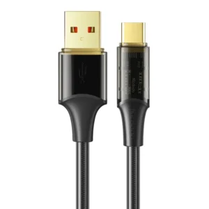 MCDODO CA-209 1.2m Amber Series for iPhone 15 Series Transparent USB to Type-C Data Cord 6A Max Charging Cable - Black