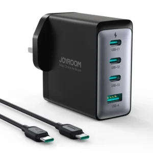 JOYROOM JR-TCG04 100W USB+3 x Type-C GaN Multi-port Charger Set - Black